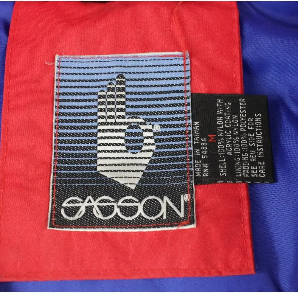 Vintage 90s Sasson Colorblock Puffer Ski‎ Coat Mens M Retro Streetwear Snowboard